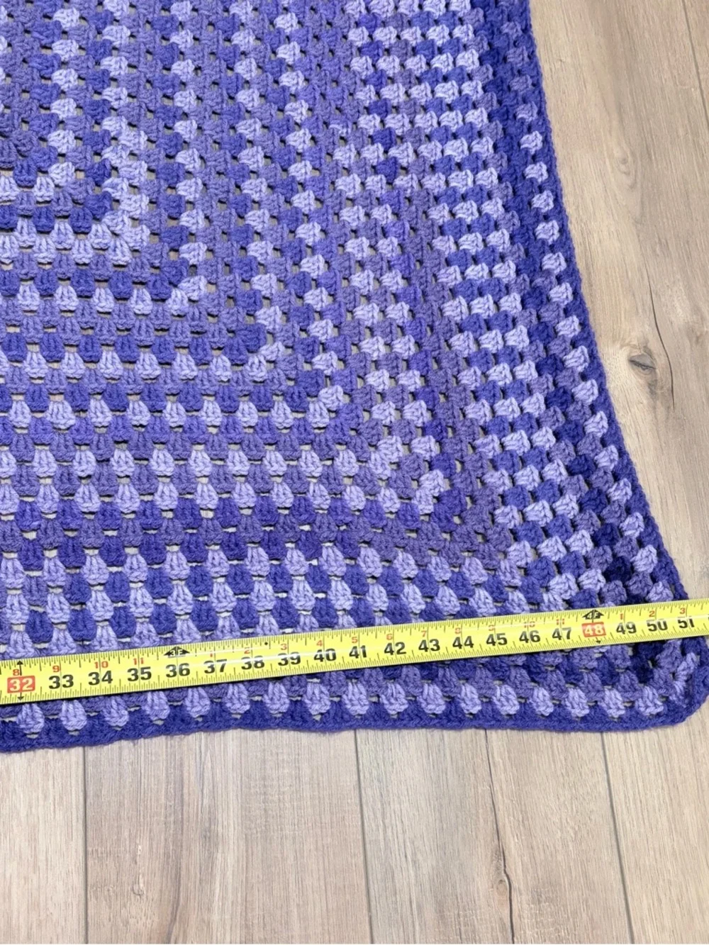Vintage Purple Lavender Crochet Blanket Grandmacore Throw Cottagecore Cozy